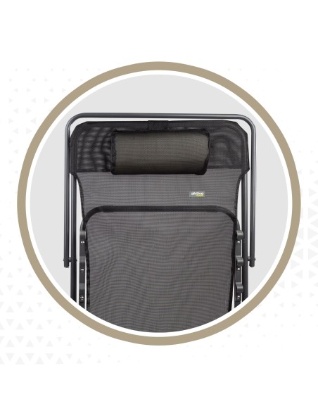 Hamac de jardin pliable multi-positions noir avec coussin