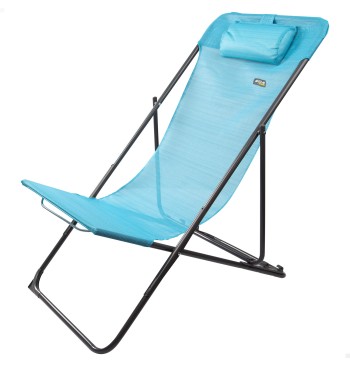Chaise hamac de jardin pliant multi-positions bleu avec...