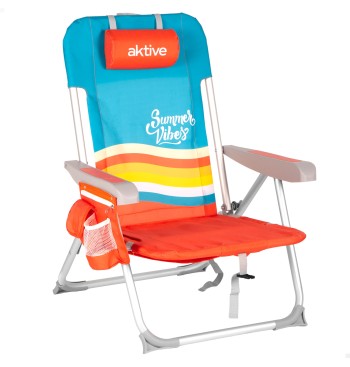Chaise de plage multipositions 50x60x85 cm multicolore...