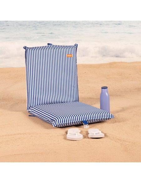Siège de plage pliant 40x48x56 cm rayures nautiques