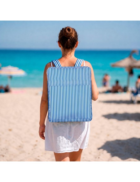Siège de plage pliant 40x48x56 cm rayures nautiques