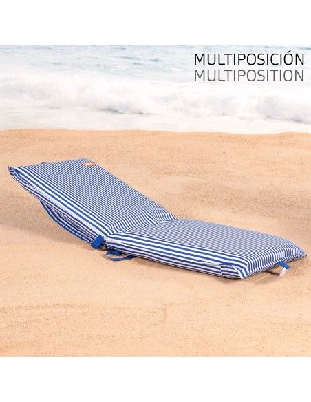 Siège de plage pliant 40x48x56 cm rayures nautiques