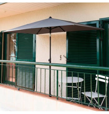 Parasol rectangulaire 180x145 cm gris 2