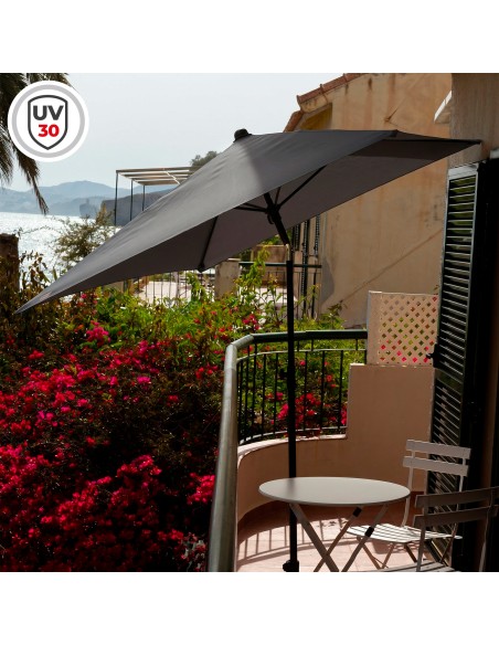 Parasol rectangulaire 180x145 cm gris