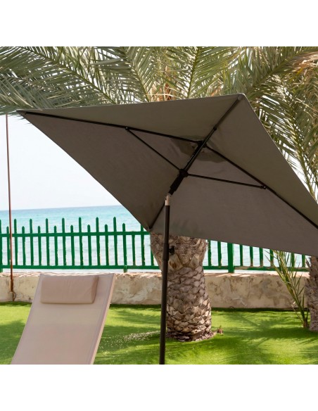 Parasol rectangulaire 180x145 cm gris