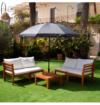 Parasol de plage 200 cm gris foncé 2