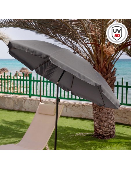 Parasol de plage 200 cm gris foncé