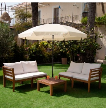 Parasol de plage 200 cm blanc crème 2