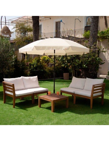 Parasol de plage 200 cm blanc crème