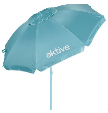 Parasol de plage de 220 cm avec housse bleue