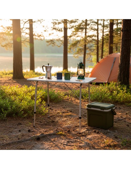 Table de camping pliante à hauteur réglable