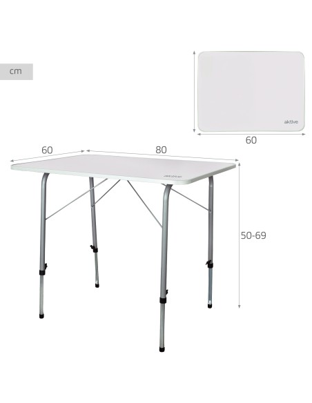 Table de camping pliante à hauteur réglable