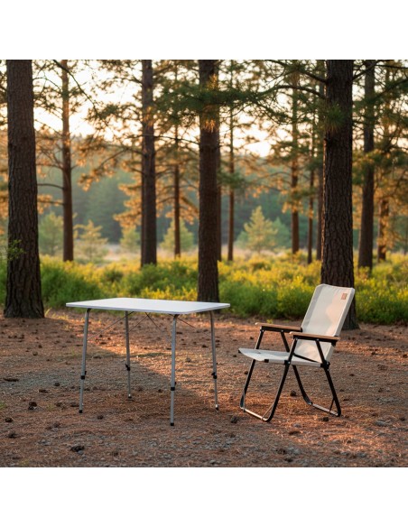 Table de camping pliante à hauteur réglable