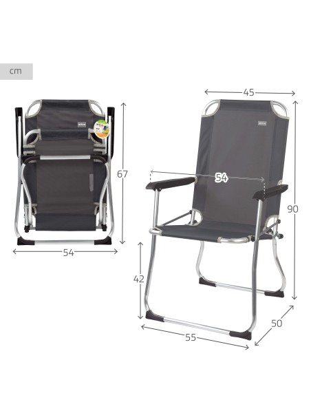 Chaise pliante fixe en aluminium