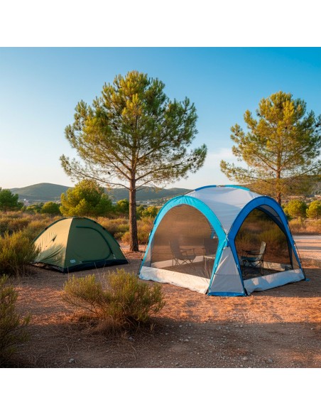 Tente de camping avec moustiquaire