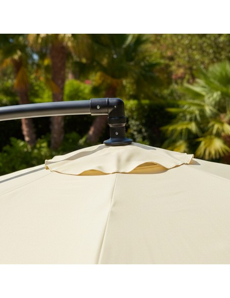 Parasol excentrique 300 cm rotation 360º crème