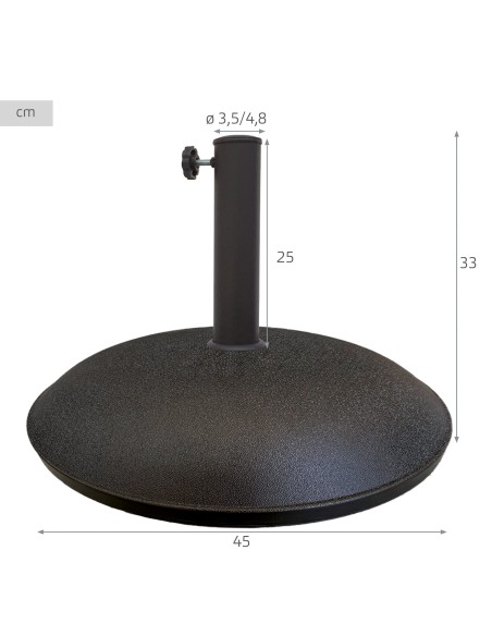 Support de parasol circulaire en ciment Ø35/48 mm