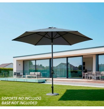 Parasol hexagonal Ø300 cm mât aluminium coloris anthracite 2