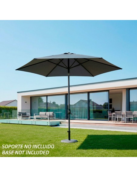 Parasol hexagonal Ø300 cm mât aluminium coloris anthracite
