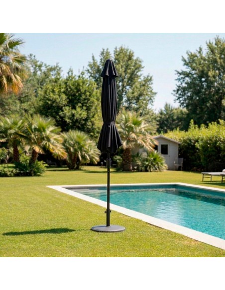 Parasol hexagonal Ø300 cm mât aluminium coloris anthracite