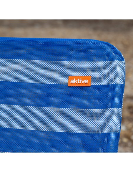 Chaise de plage basse fixe 45x40x70 cm rayures nautiques
