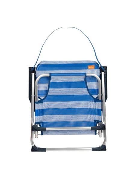 Chaise de plage basse fixe 45x40x70 cm rayures nautiques