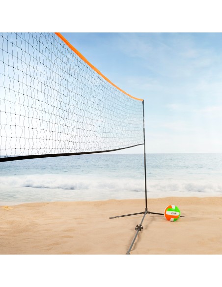 Filet de volley-ball et de badminton portable et réglable en hauteur avec sac