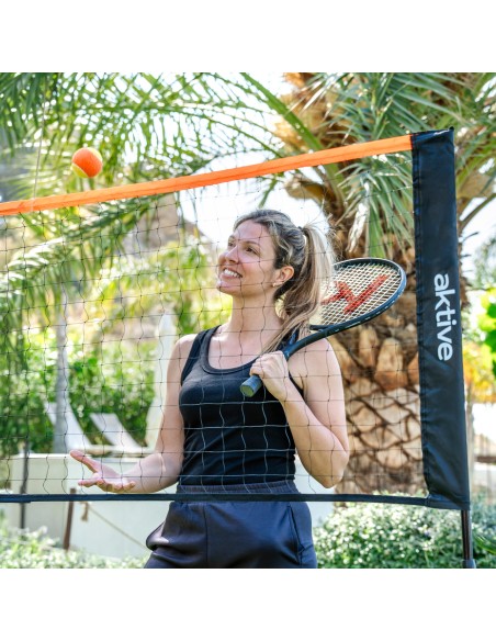 Filet de volley-ball et de badminton portable et réglable en hauteur avec sac