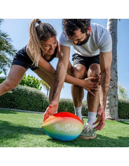 Ballon de rugby de plage en néoprène arc-en-ciel, antidérapant et résistant à l'eau, 26 cm
