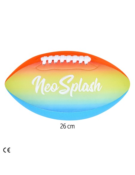 Ballon de rugby de plage en néoprène arc-en-ciel, antidérapant et résistant à l'eau, 26 cm