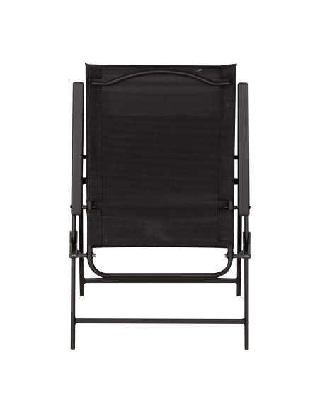 Lot de 4 chaises de jardin pliantes fines 47x64x95 cm noires, avec accoudoirs