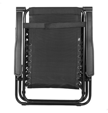 Chaise de jardin pliante à gravité zéro 52x68x104 cm noir... 2
