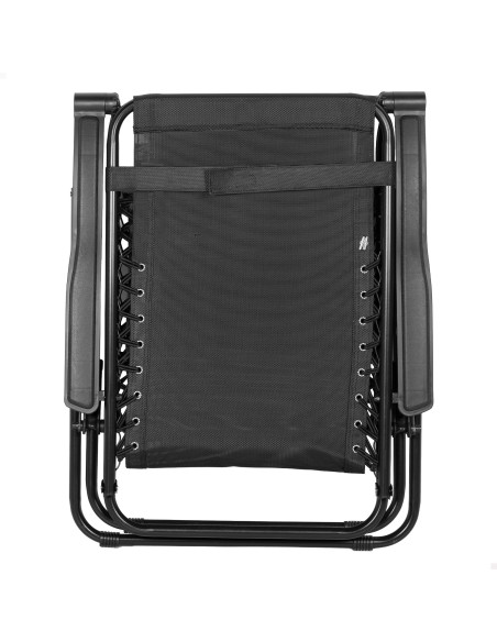 Chaise de jardin pliante à gravité zéro 52x68x104 cm noir 2 positions