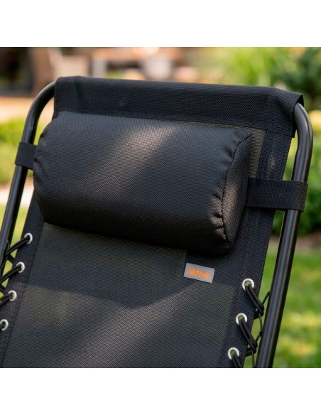 Chaise de jardin pliante à gravité zéro 52x68x104 cm noir 2 positions