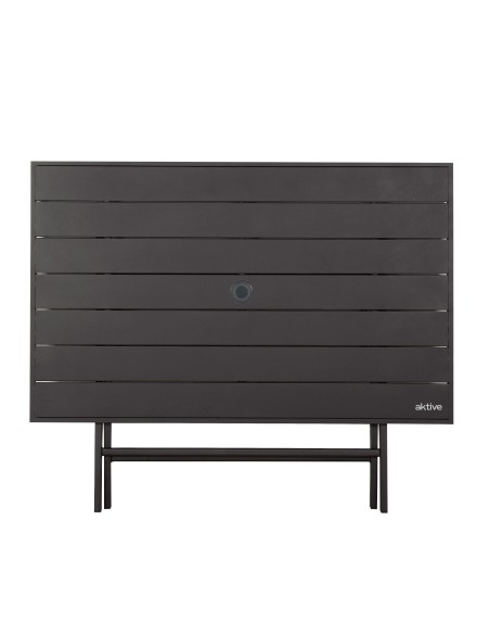 Table de jardin pliante avec trou pour parasol 120x75x70 cm noir