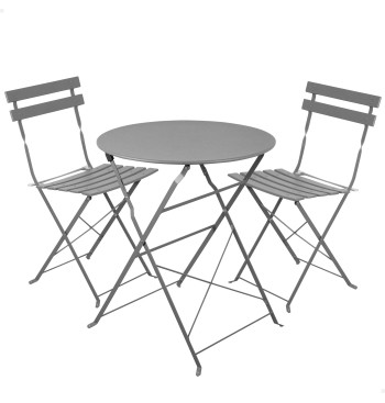 Conjunto de muebles de terraza 60x70 cm negro