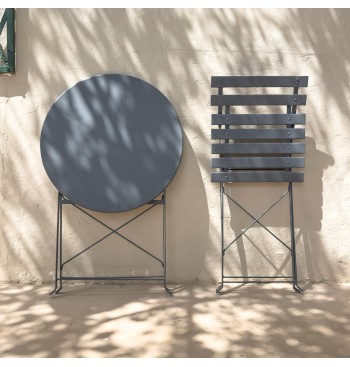 Conjunto de muebles de terraza 60x70 cm negro 2