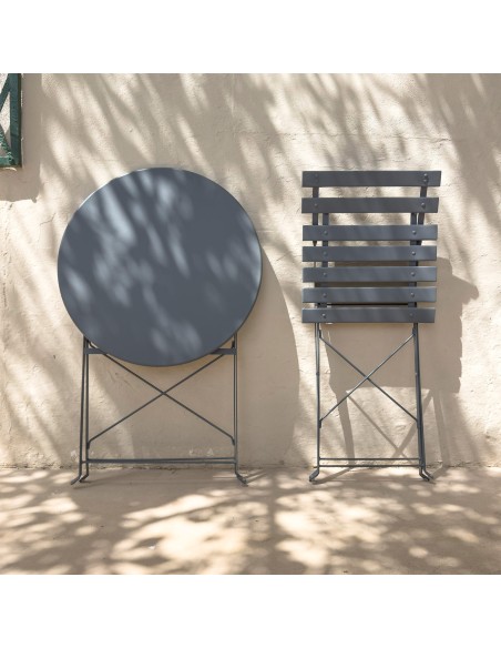 Conjunto de muebles de terraza 60x70 cm negro