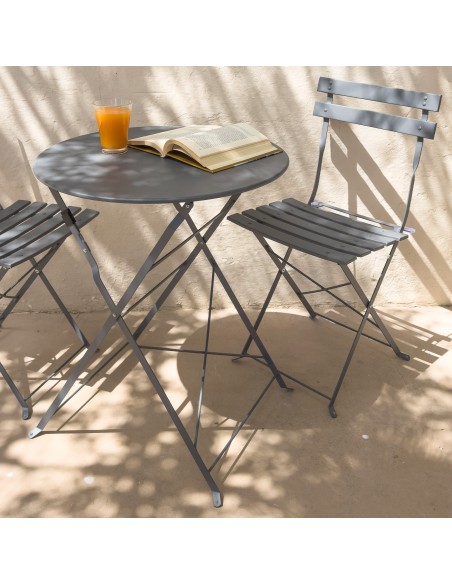 Conjunto de muebles de terraza 60x70 cm negro
