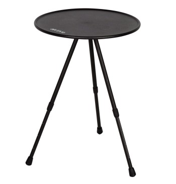 Table de camping pliante ronde en aluminium noir avec...