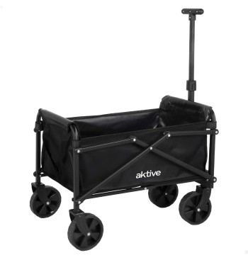 Chariot de plage noir à roues