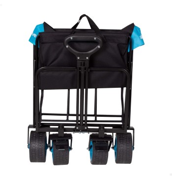 Chariot de plage pliable noir à 4 roues 2