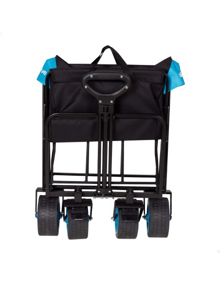 Chariot de plage pliable noir à 4 roues