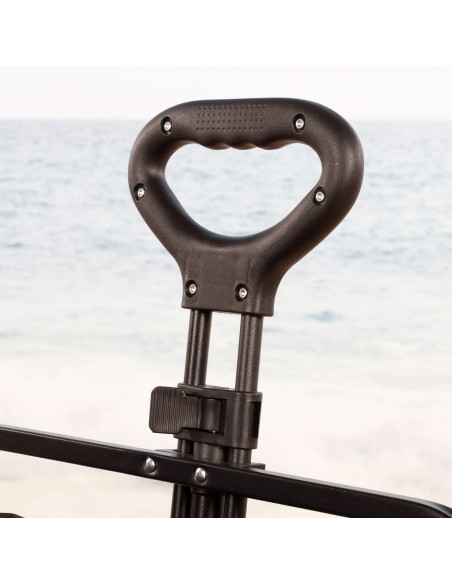 Chariot de plage pliable noir à 4 roues