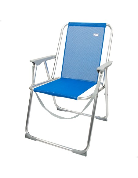 Chaise de plage haute fixe 45x45x75 cm bleu