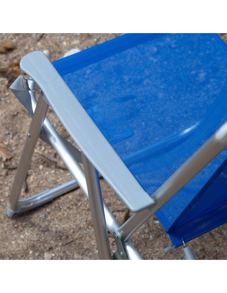 Chaise de plage haute fixe 45x45x75 cm bleu