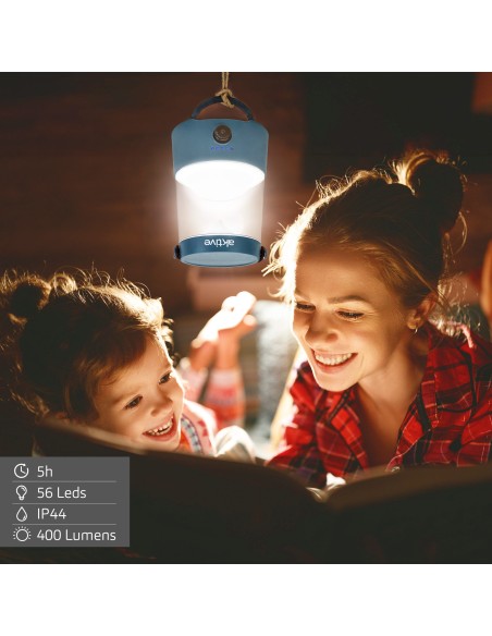 Lampe de camping LED USB 2 en 1 avec lumière variable 400 lumens