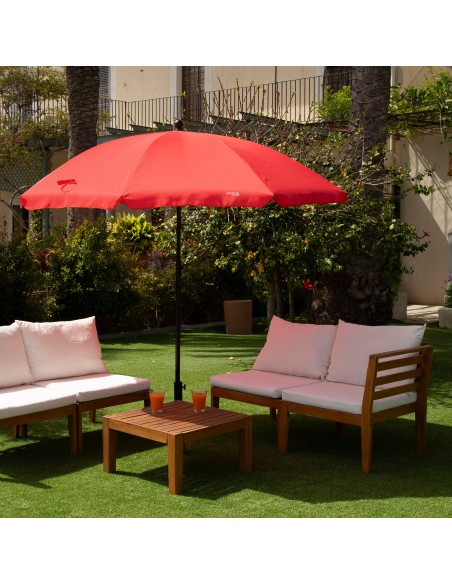 Parasol de jardin inclinable 240 cm UV30 rouge