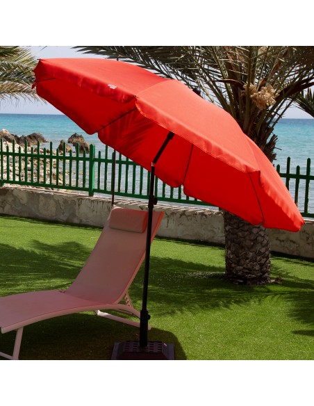 Parasol de jardin inclinable 240 cm UV30 rouge