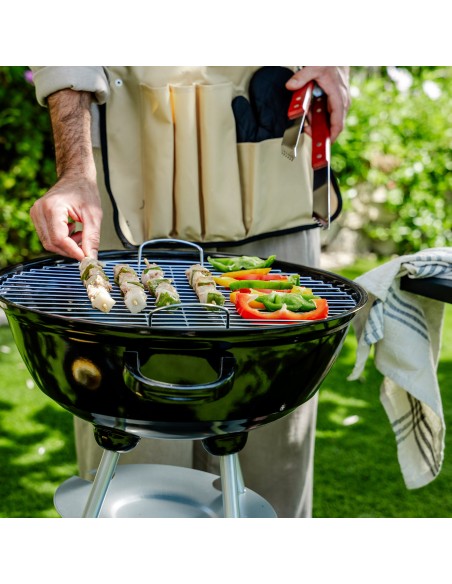 Barbecue au charbon de bois portable avec deux grilles